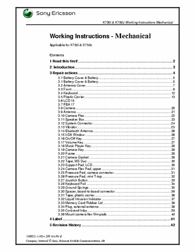 SonyEricsson K750i Service Manual